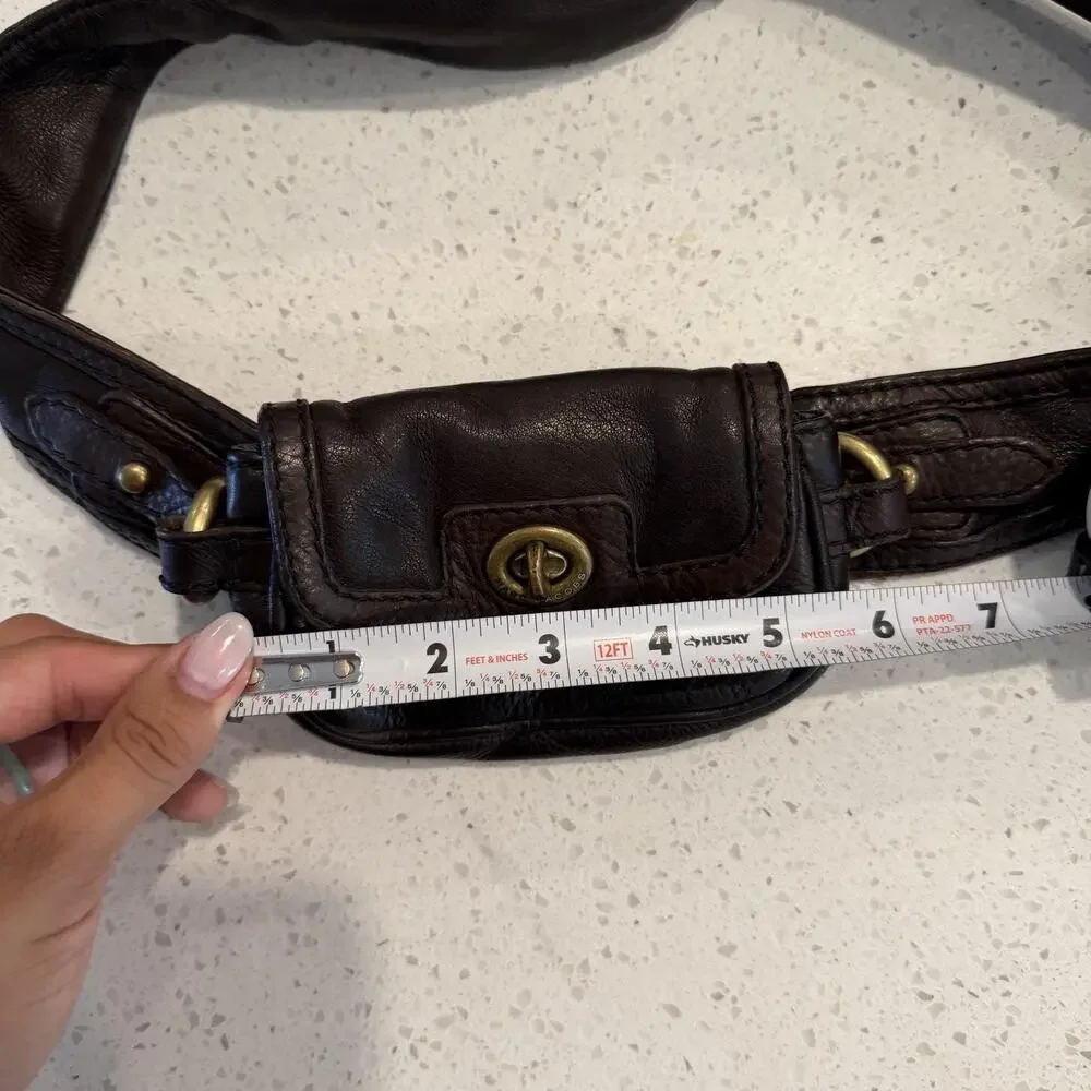Vintage Marc By Marc Jacobs Dark Brown Leather Waist Pack Belt Bag Y2K 2000s